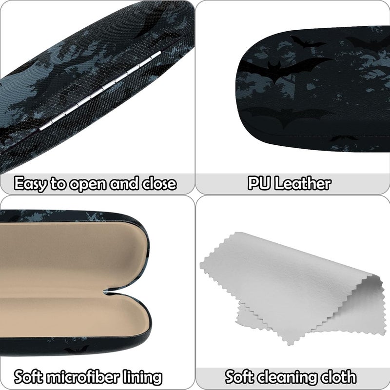 Cabreche Glasses Case Hard Shell Eyeglass Portable Glasses Eyeglasses Holder Box with Cleaning Cloth Women Girls Men Cute - Image 4